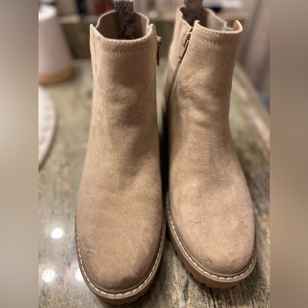 Tan Wedged Boots